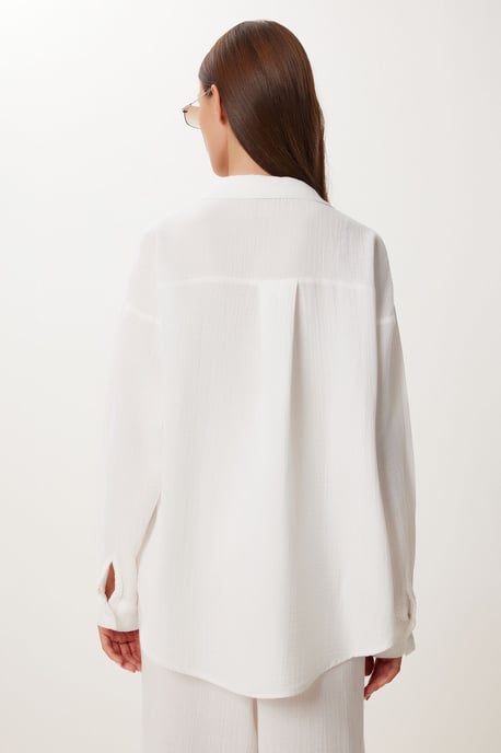 Hoge Taille Brede Pijpen Twee-Delig Co-ord Set met Kraag - Image 6