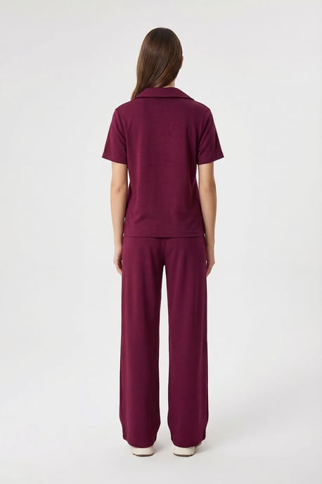 Middel hoge taille Polo Kraag Twee-delige Co-ord Set - Image 4