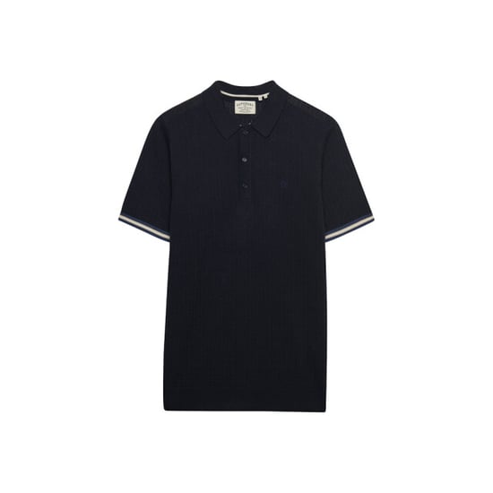 Superdry Knitted texture ss polo navy - Image 6