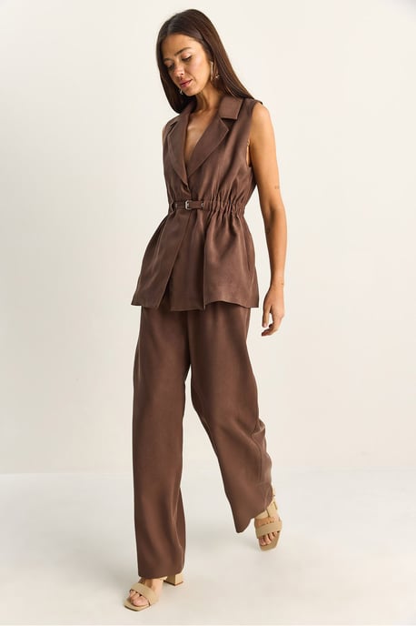 Hoge Taille Brede Pijpen Co-ord Set met Coltrui - Image 3