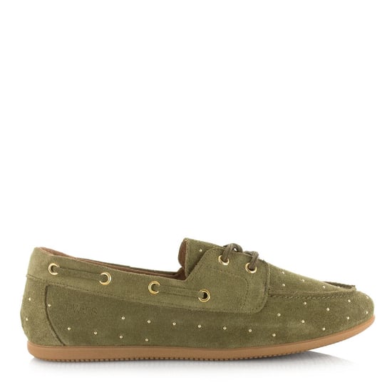 DWRS Label Latty small studs olive mocassins dames - Image 1