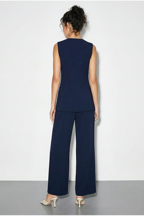Hoge Taille V-Hals Geknoopte Twee-Stuk Co-ord Set - Image 6