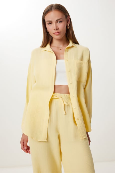 Hoge Taille Brede Pijpen Twee-Delig Co-ord Set met Kraag - Image 3