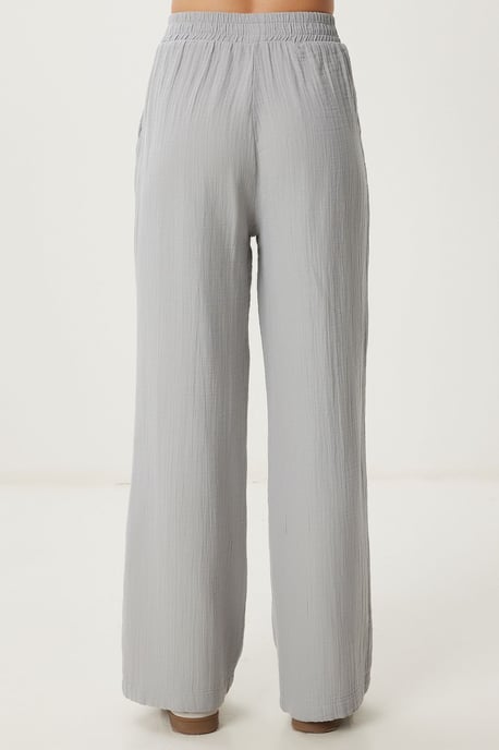 Hoge Taille Wijde Pijpen Twee-Delige Set met Hemdcol - Image 6