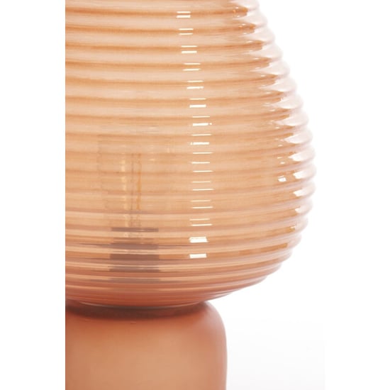 Casa di Elturo Led tafellamp liora koraal glazen – geribbeld glas Ø22 x 27 cm – - Image 5