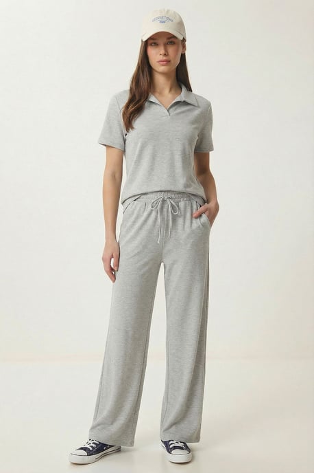 Middel hoge taille Polo Kraag Twee-delige Co-ord Set - Image 2