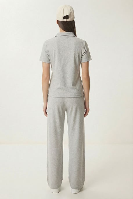 Middel hoge taille Polo Kraag Twee-delige Co-ord Set - Image 3