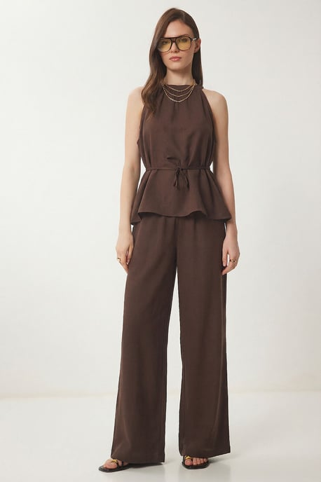 High Waist Halter Neck Two-Piece Coordinated Set - Image 1