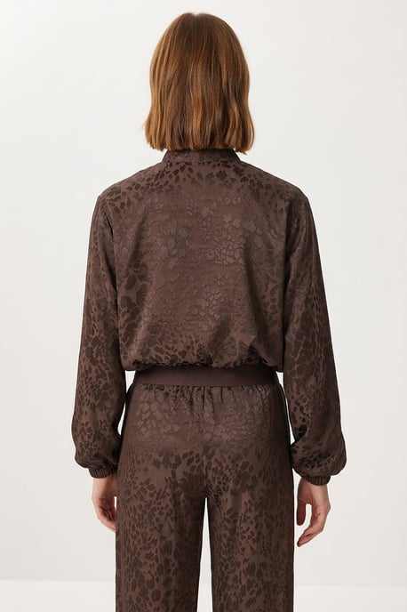 Leopard Print High Waist Bomber Collar Co-ord Set - Image 6