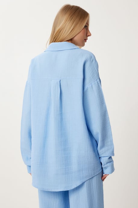 Hoge Taille Brede Pijpen Twee-Delig Co-ord Set met Kraag - Image 4