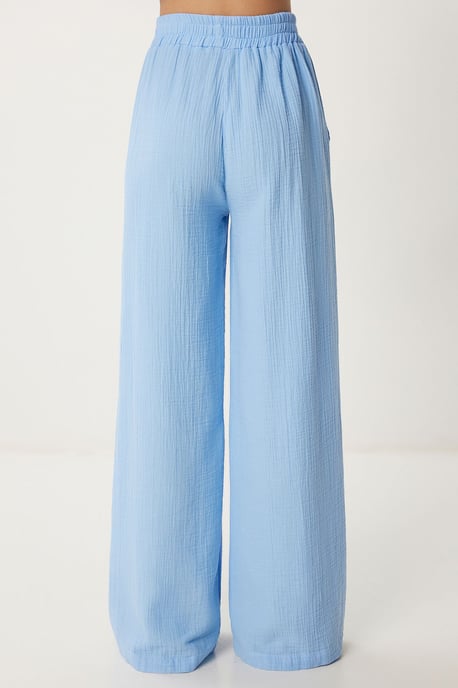 Hoge Taille Brede Pijpen Twee-Delig Co-ord Set met Kraag - Image 6