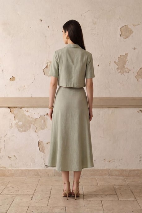 Crop Shirt & Midi Rok Co-Ord Set - Image 4