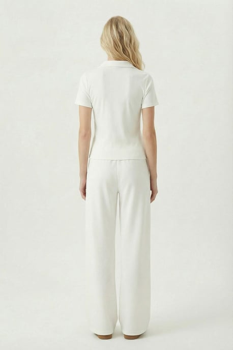 Middel hoge taille Polo Kraag Twee-delige Co-ord Set - Image 5