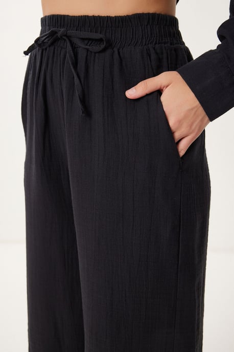 Hoge Taille Brede Pijpen Twee-Delig Co-ord Set met Kraag - Image 4