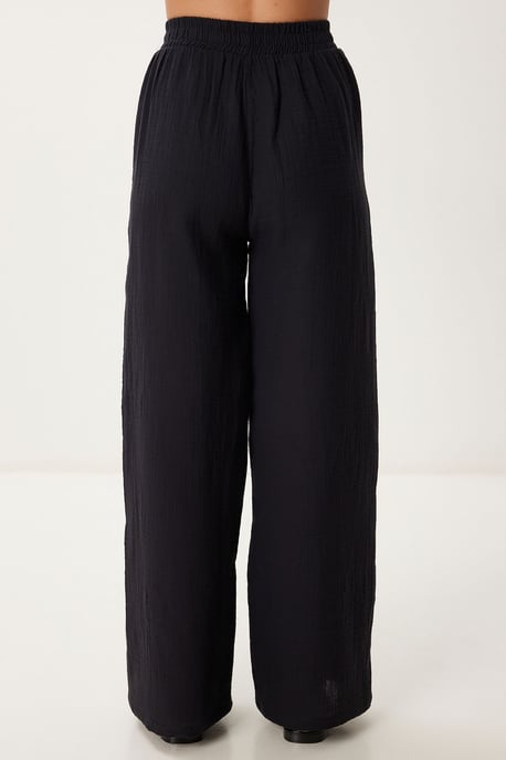 Hoge Taille Brede Pijpen Twee-Delig Co-ord Set met Kraag - Image 6