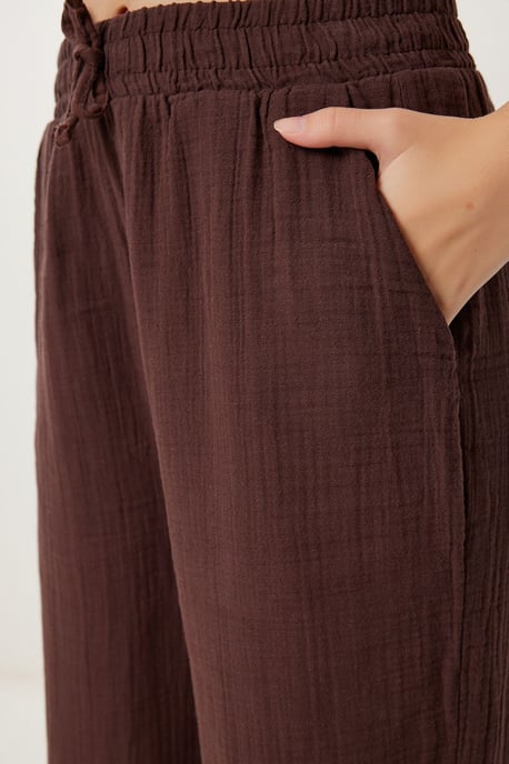 Hoge Taille Brede Pijpen Twee-Delig Co-ord Set met Kraag - Image 5