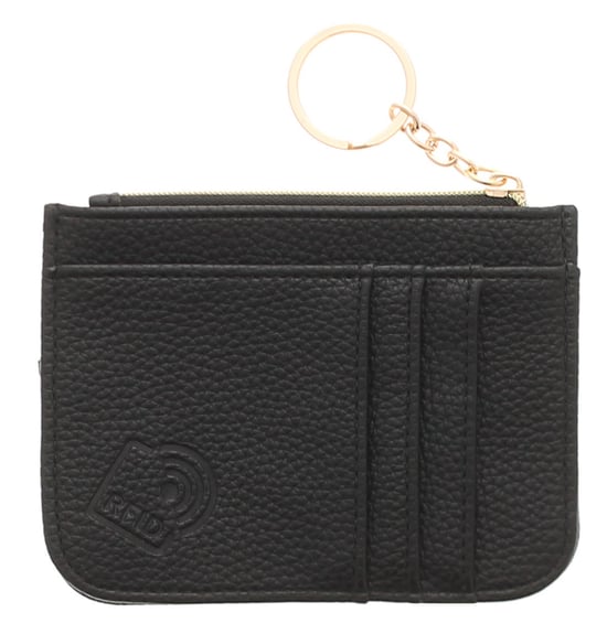 Card Holder RFID Blocking Lining Wallets Purses Kali Zip Fastening black - Image 1