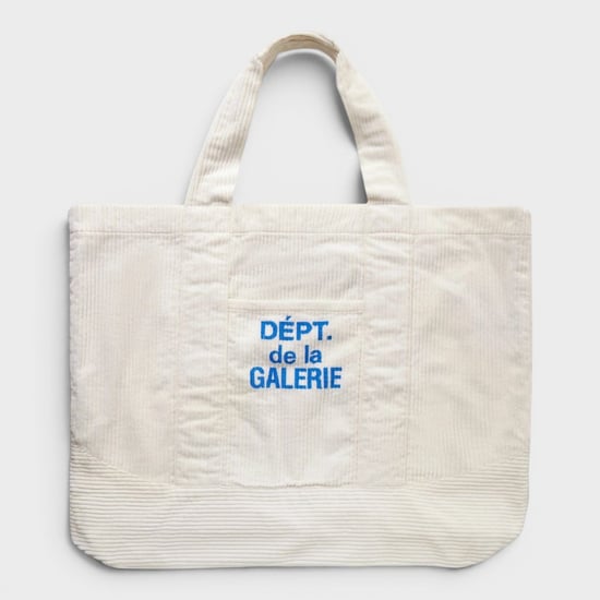 Gallery Dept. Logo-Print Cotton Corduroy Tote Bag White - Image 1