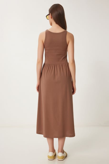 Mouwloze Crew Neck Midi Jurk - Image 4