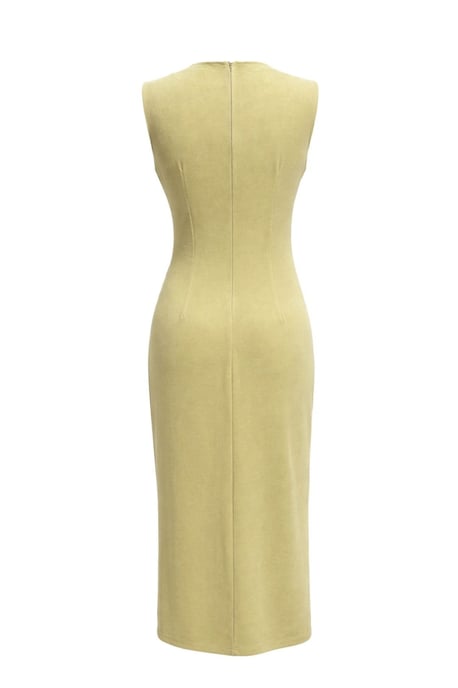 Fitted Midi Dress with Crew Neck - Image 4