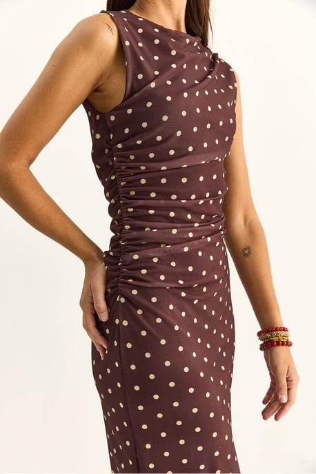 Gestippelde Bodycon Midi Jurk - Image 6