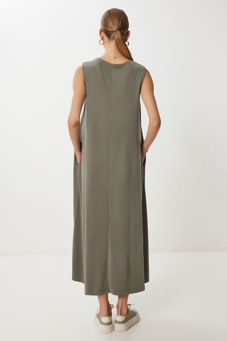 Casual Losse Midi-jurk met Zakken - Image 6