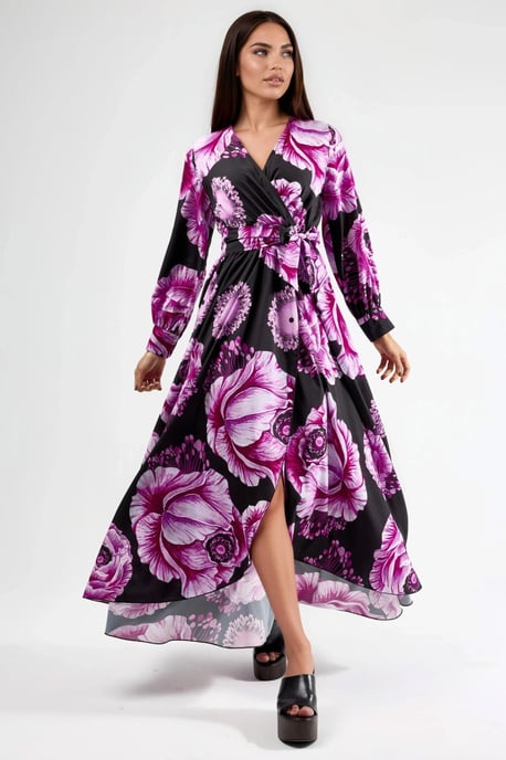 Bloemige Midi-jurk met Strikdetail - Image 1