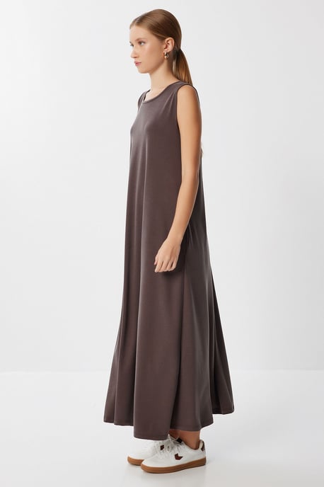 Casual Losse Midi-jurk met Zakken - Image 2