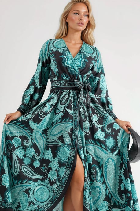 Bloemenstrik Detail Midi Jurk - Image 4
