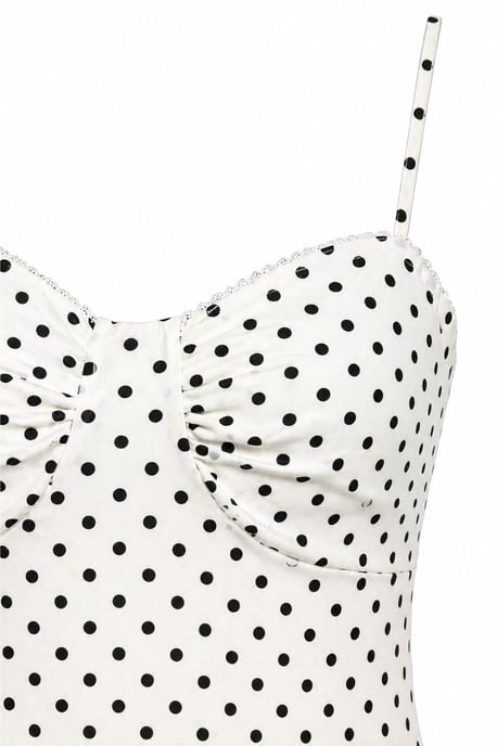 Strapless Polka Dot Tule Midi Jurk - Image 2