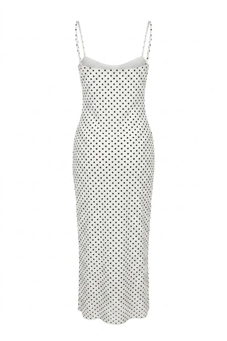 Strapless Polka Dot Tule Midi Jurk - Image 3