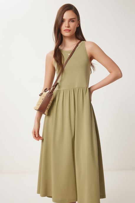 Mouwloze Crew Neck Midi Jurk - Image 2
