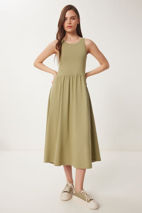 Mouwloze Crew Neck Midi Jurk - Image 3
