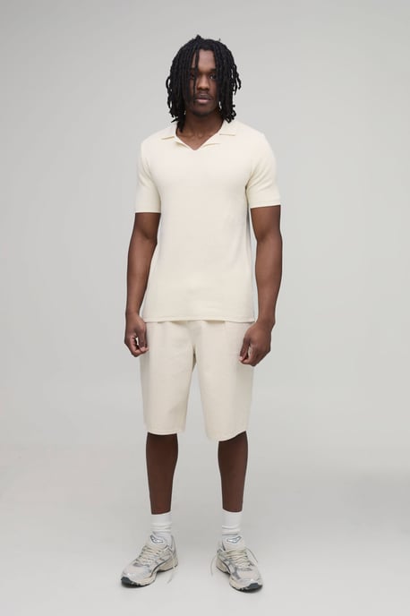 Tall Regular Fit Cotton Blend Ribbed Knitted Polo - Image 4