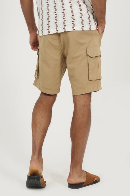 Stone Cotton Cargo Shorts - Image 2