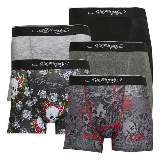 5 Pack Mens Cotton Rich Stretch Boxers with Elastic Waistband Underwear - Image 1