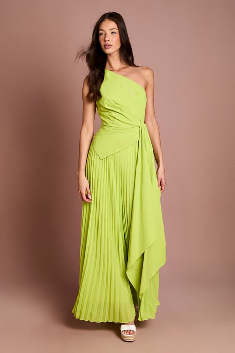 One Shoulder Drape Detail Wide Leg Jumpsuit - Image 1