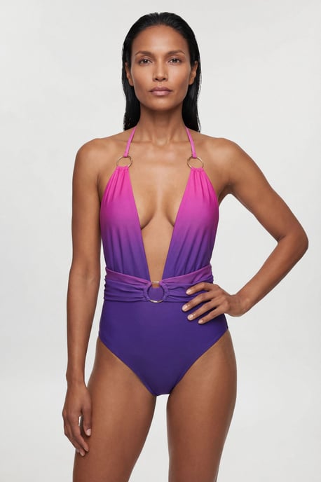 Ombre Plunge Swimsuit - Image 1
