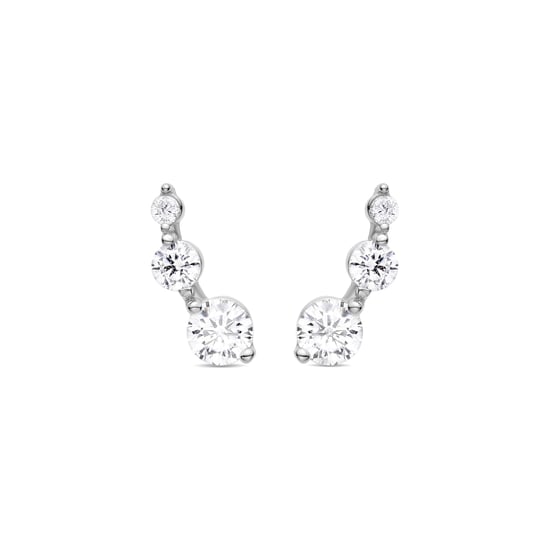 Luxenter Sterling Silver 925 Örhängen med Rhodiumpläterad Zirkonia Rhodiumpläterad - Lyar - Image 1