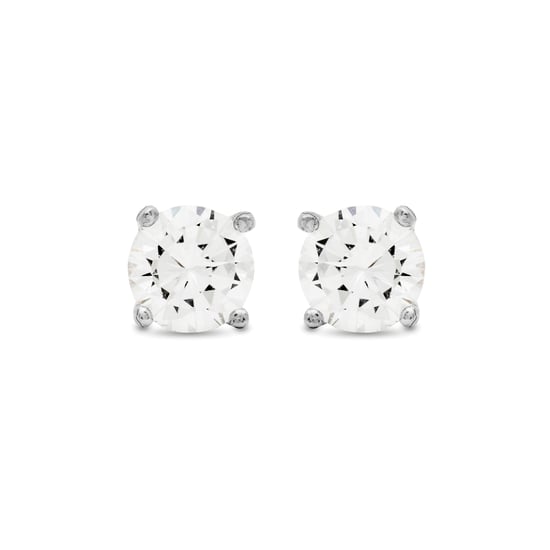 Luxenter Oorbellen Sterling Zilver 925 met Gerhodineerd Briljant Zirkonia - Basis - Image 1