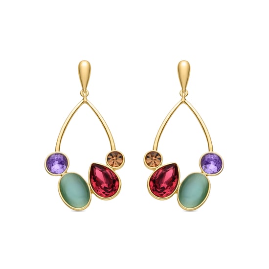 Luxenter Multicolour Zirkonia oorbellen afgewerkt in 18k geel goud - Mortha - Image 1