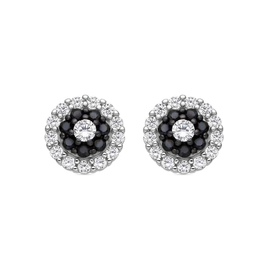 Luxenter 925 Sterling Silver and Onyx Zirconia rhodium plated earrings - Ziadri - Image 1