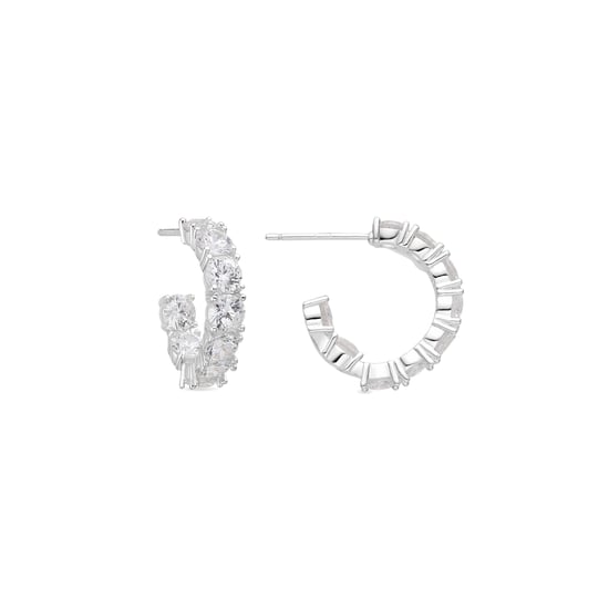 Luxenter Örhängen med Glänsande Zirkonia silver finish - Mizne - Image 1