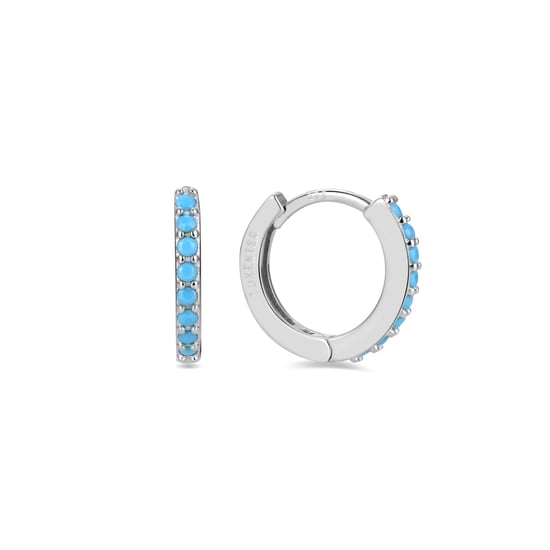 Luxenter 925 sterling silver med turkos, rodiumpläterade örhängen - Valarys - Image 1