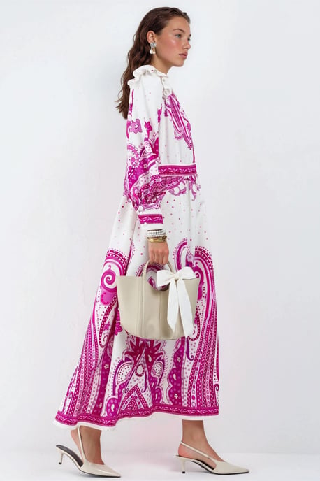 V-hals Paisley Maxi-jurk met Split - Image 5