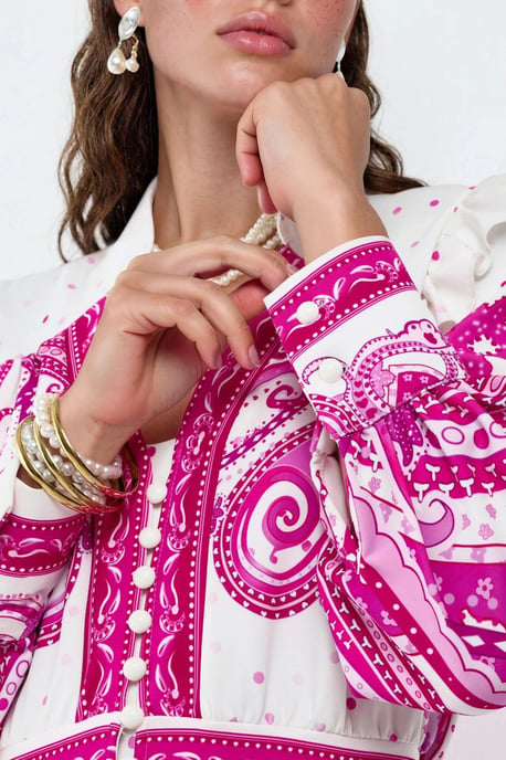 V-hals Paisley Maxi-jurk met Split - Image 6