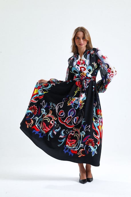 Florale Print Maxi A-Lijn Jurk - Image 2