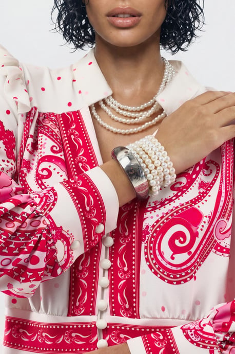 V-hals Paisley Maxi Jurk met Split - Image 5