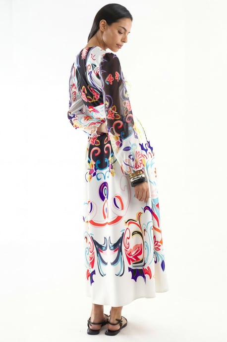 Floral Print Maxi A-Lijn Jurk - Image 3