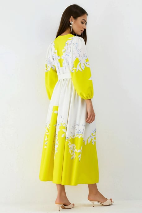Bloemen Maxi Jurk met V-hals en Knoopdetails - Image 3